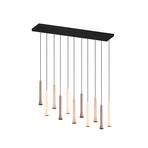 Suspension LED Fiato, 11 lampes, long, métal, taupe, coffee