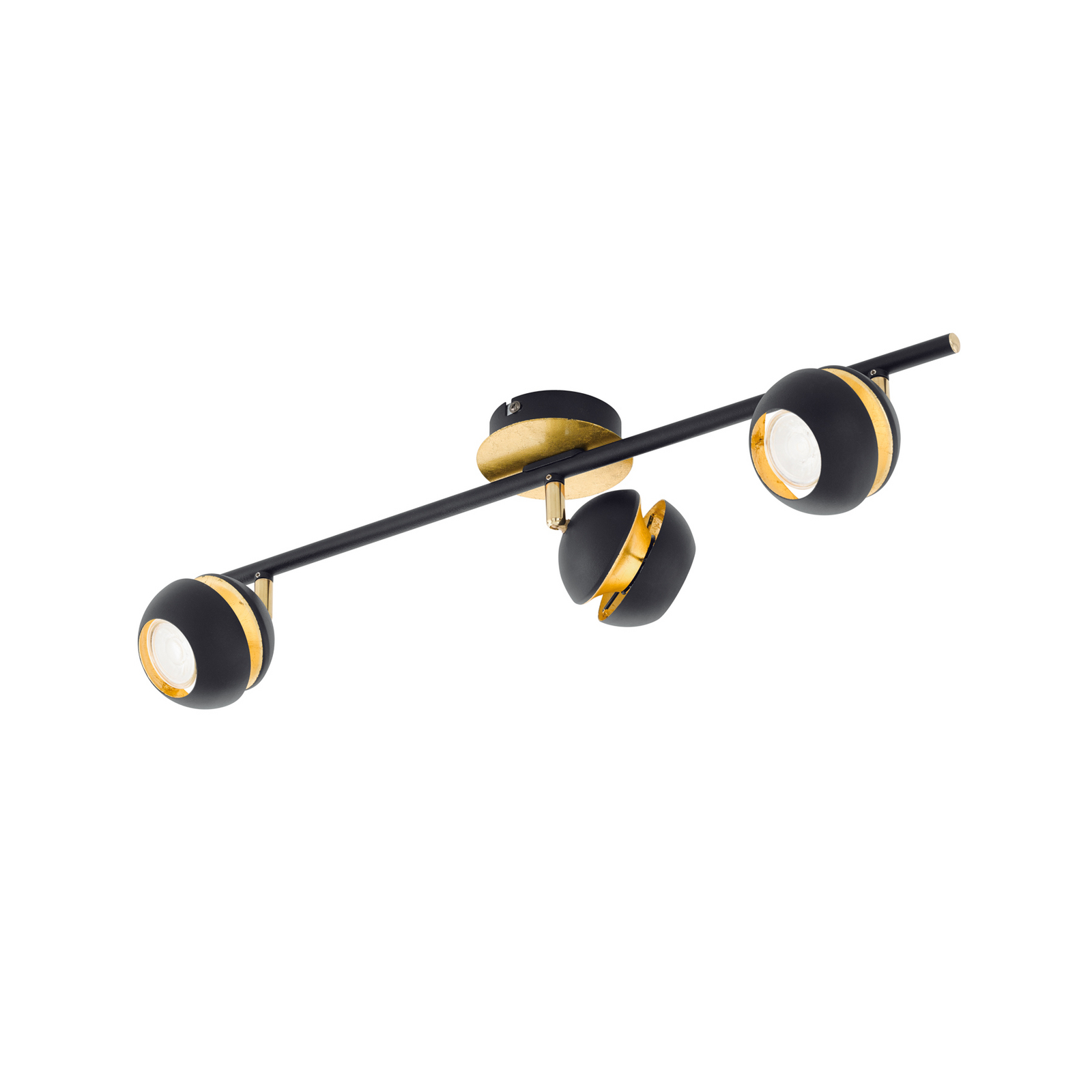 Czarno-złota lampa sufitowa LED Nocito, 3-punktowa Czarno-złota lampa sufitowa LED Nocito, 3-punktowa