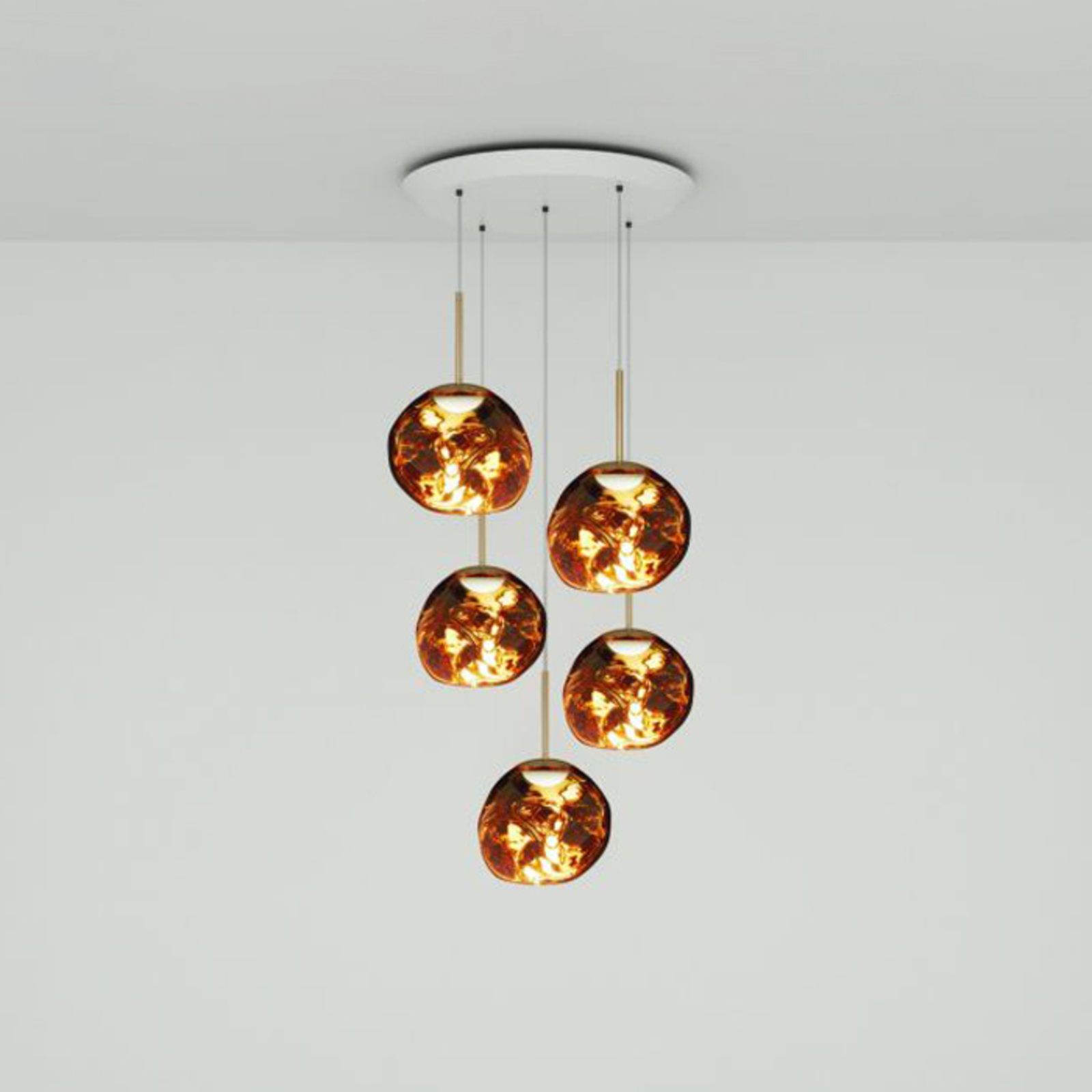 Tom Dixon hanging light Melt Mini Round, Ø 73 cm, 5-bulb.
