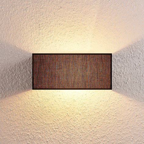 Stoff-Wandlampe Adea, 30 cm, eckig, schwarz