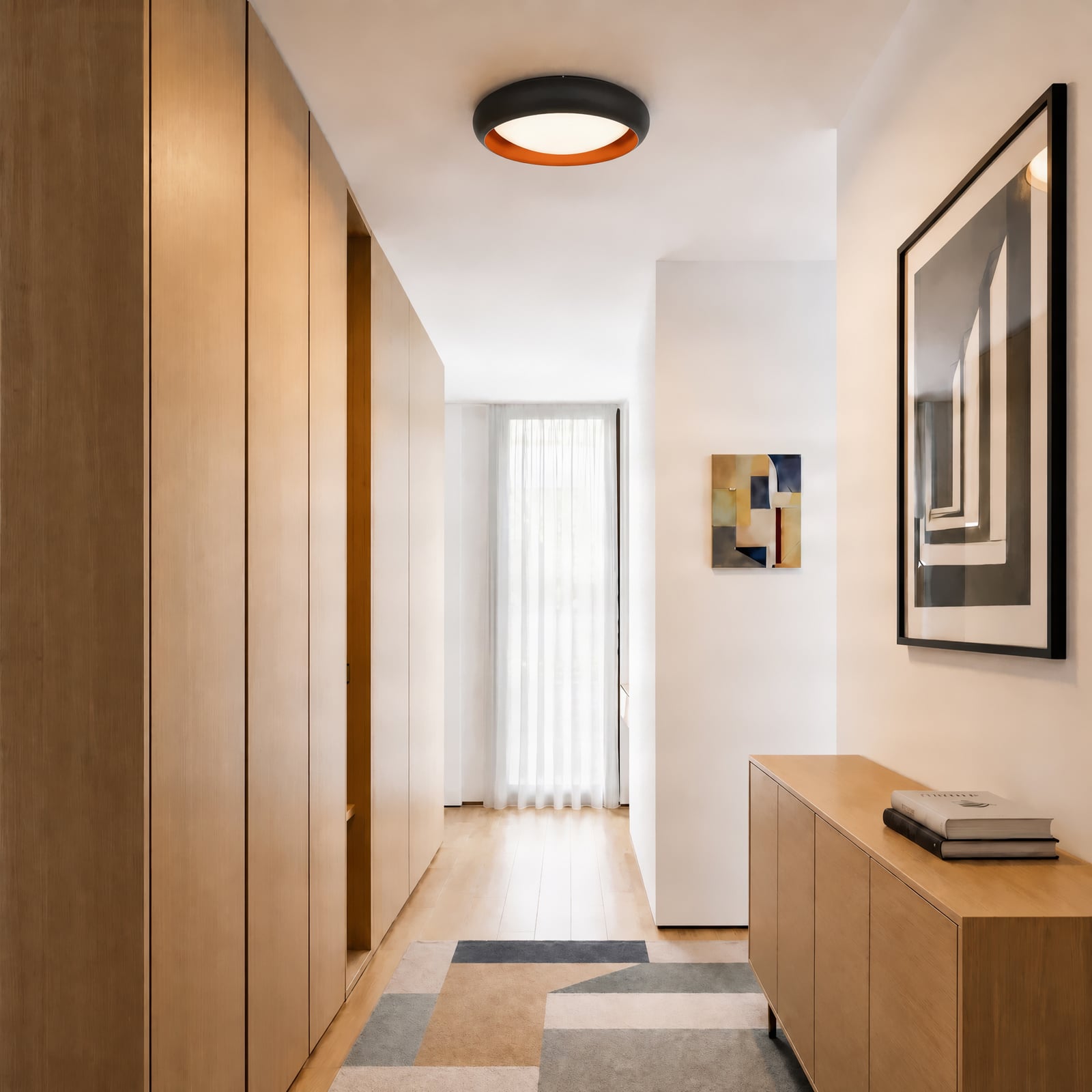 Candeeiro de teto LED Lindby Serava, preta, Ø 60 cm, regulável Candeeiro de teto LED Lindby Serava, preta, Ø 60 cm, regulável