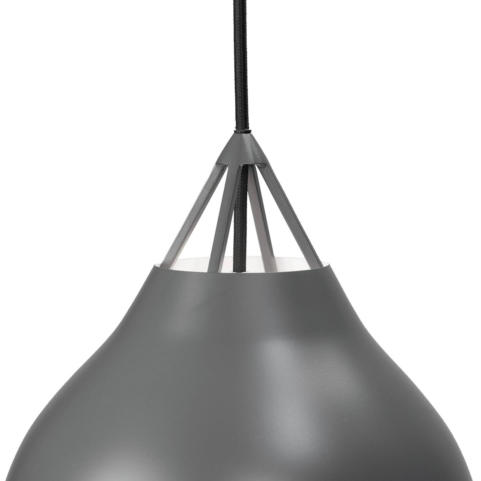 Lampa wisząca Dyberg Larsen Pyra, Ø 29 cm, szary, metal