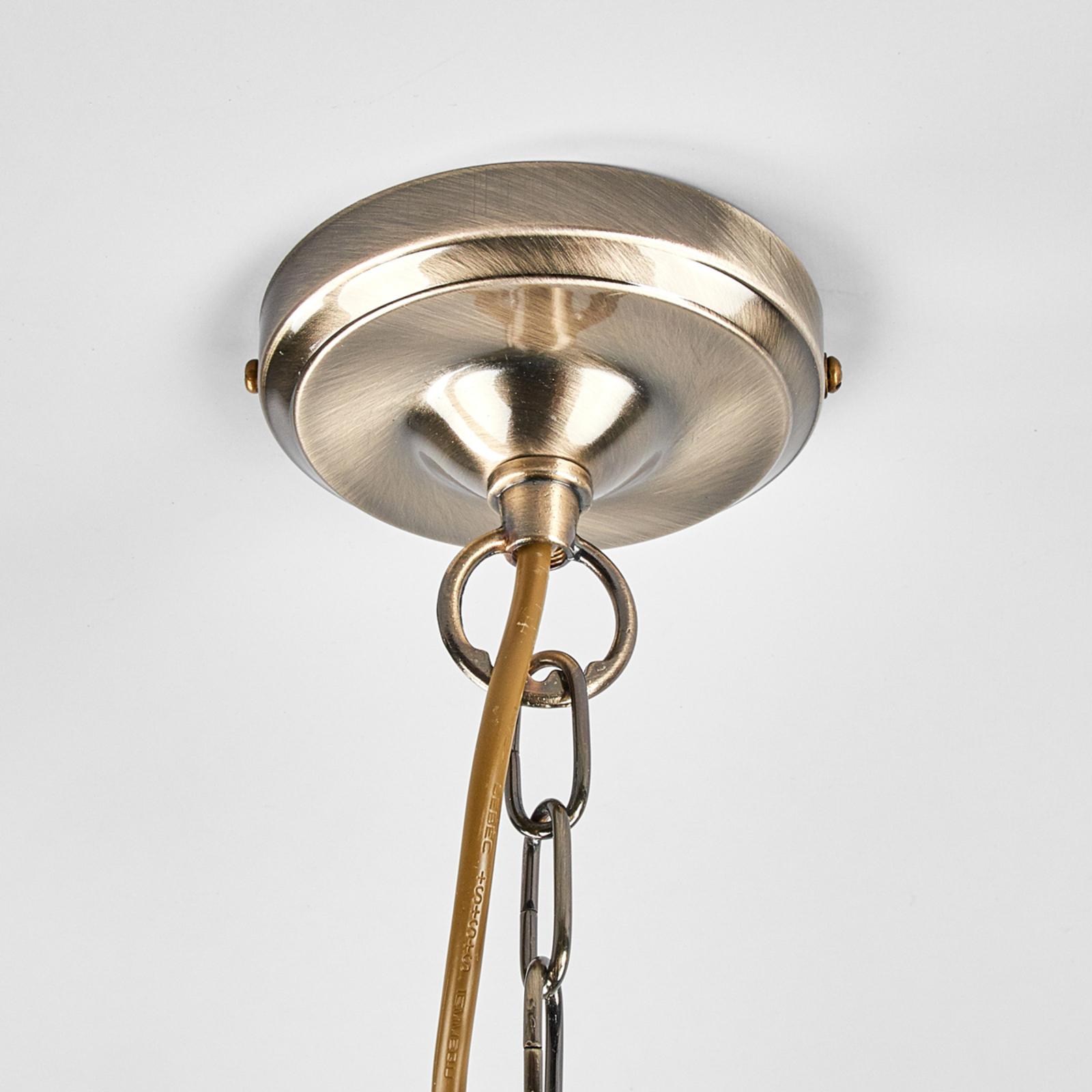 Oud-messing hanglamp CAMEROON, 1-lichts
