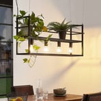 Lampa wisząca Lindby Grisela, półka, czarny, metal, 120 cm