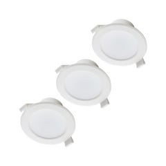 Prios LED-es süllyesztett lámpa Rida, 3 darabos szett, fehér, 10 cm, CCT, IP44