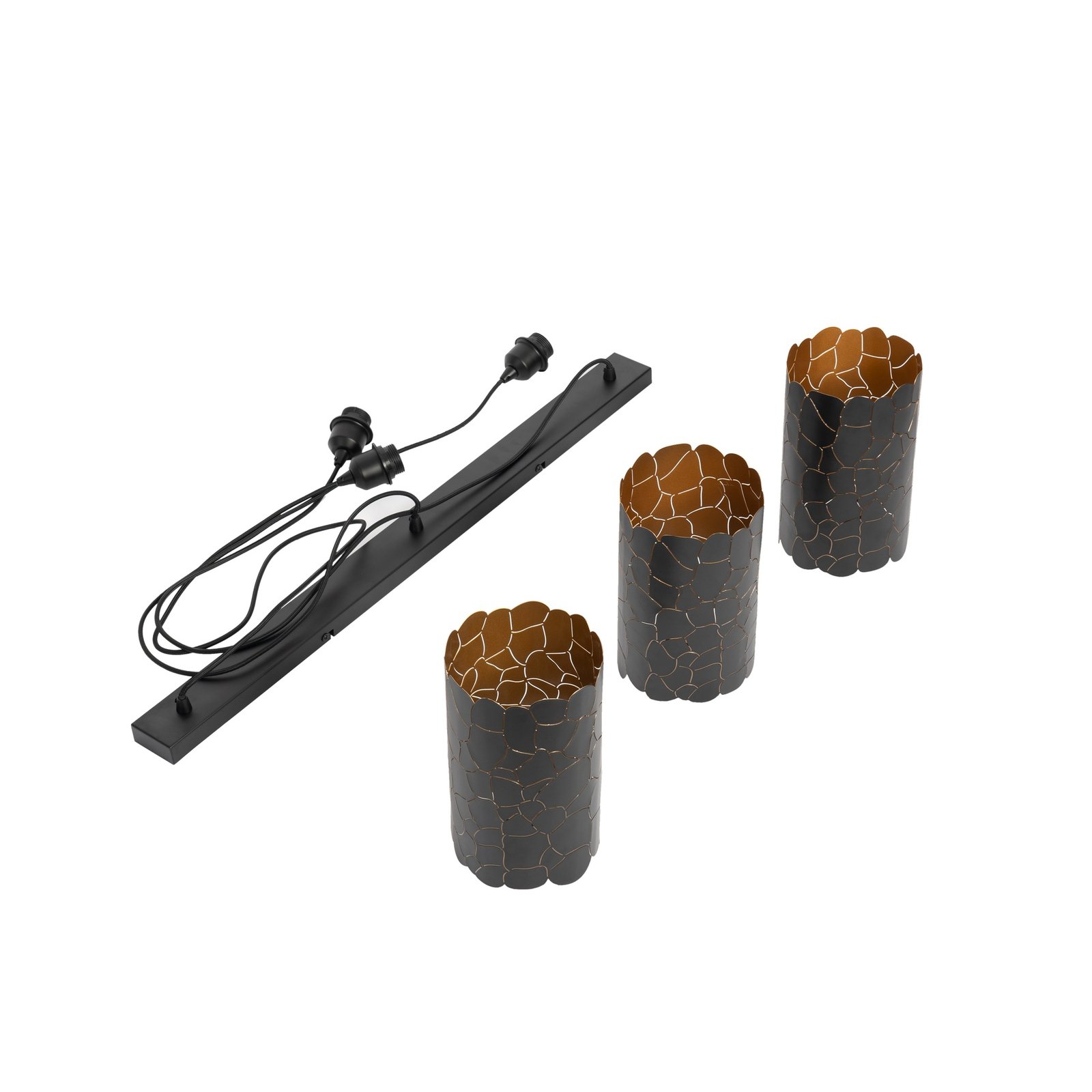Aralena 3 Suspension Noir/Or - Lindby