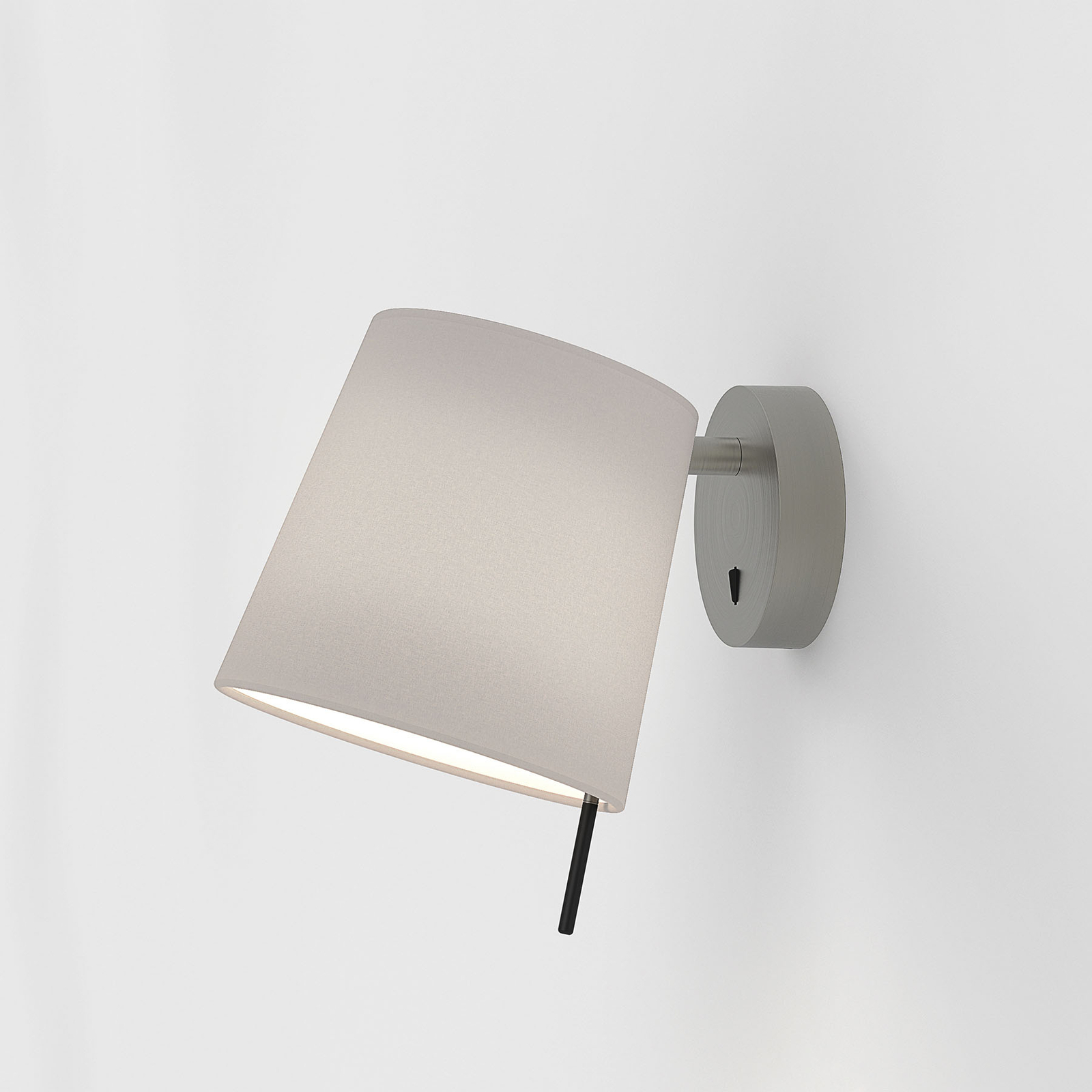 Astro Wall light Mitsu matt nickel, kitt lampshade, for Bedroom, metal, fabric, E27, 12 W, energy efficiency: A++, W: 17.3 cm, H: 23.5 cm