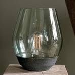 New Works Bowl tafellamp groen koper/rookglas