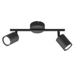 Spot LED tavan Vano negru, 2 becuri