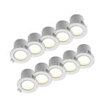 Prios LED-Einbaulampe Shima, weiß, 9W, 3000K, 10er, dimmbar