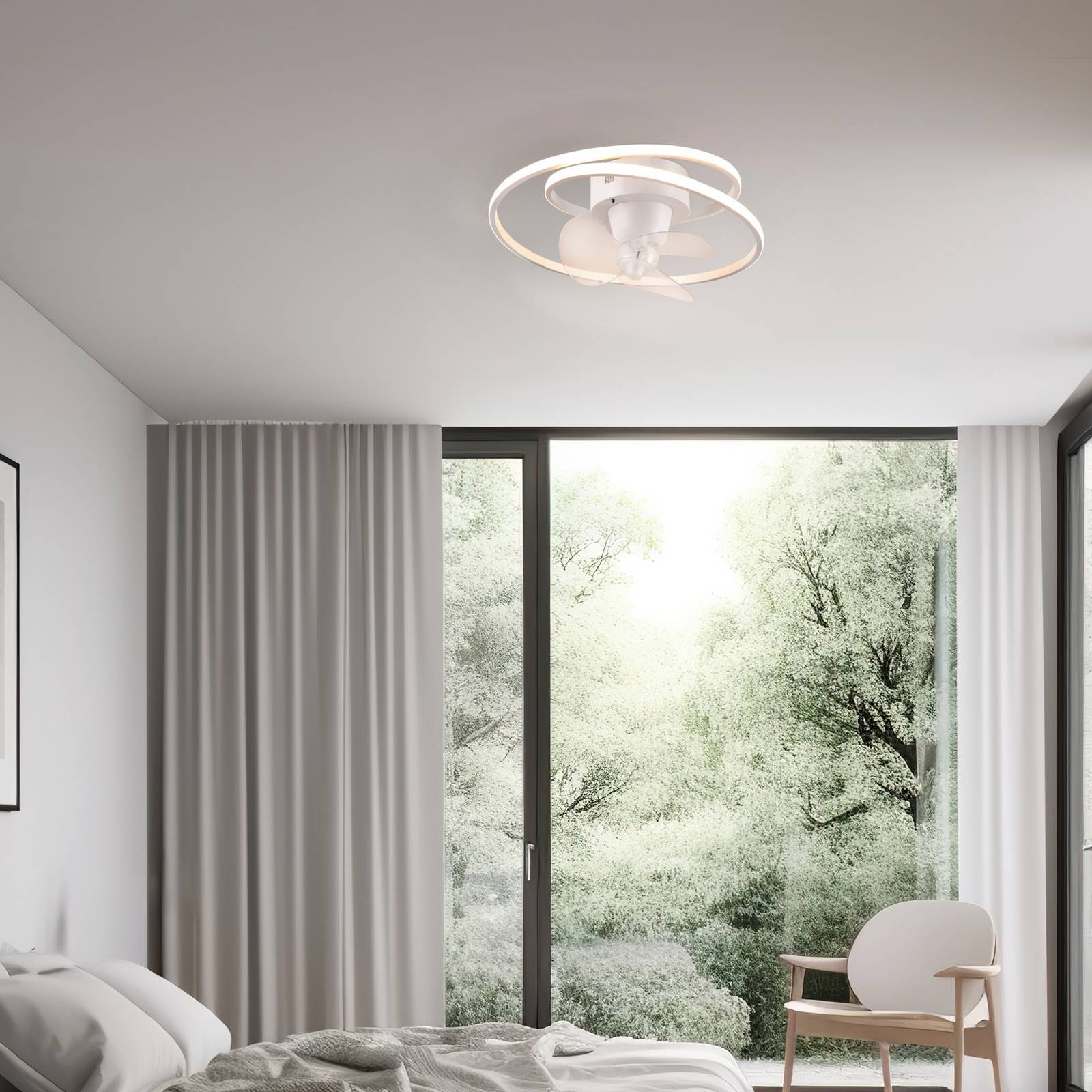 LED-Ventilator Umea, weiß, DC, leise, Ø 50 cm, CCT, Remote günstig online kaufen