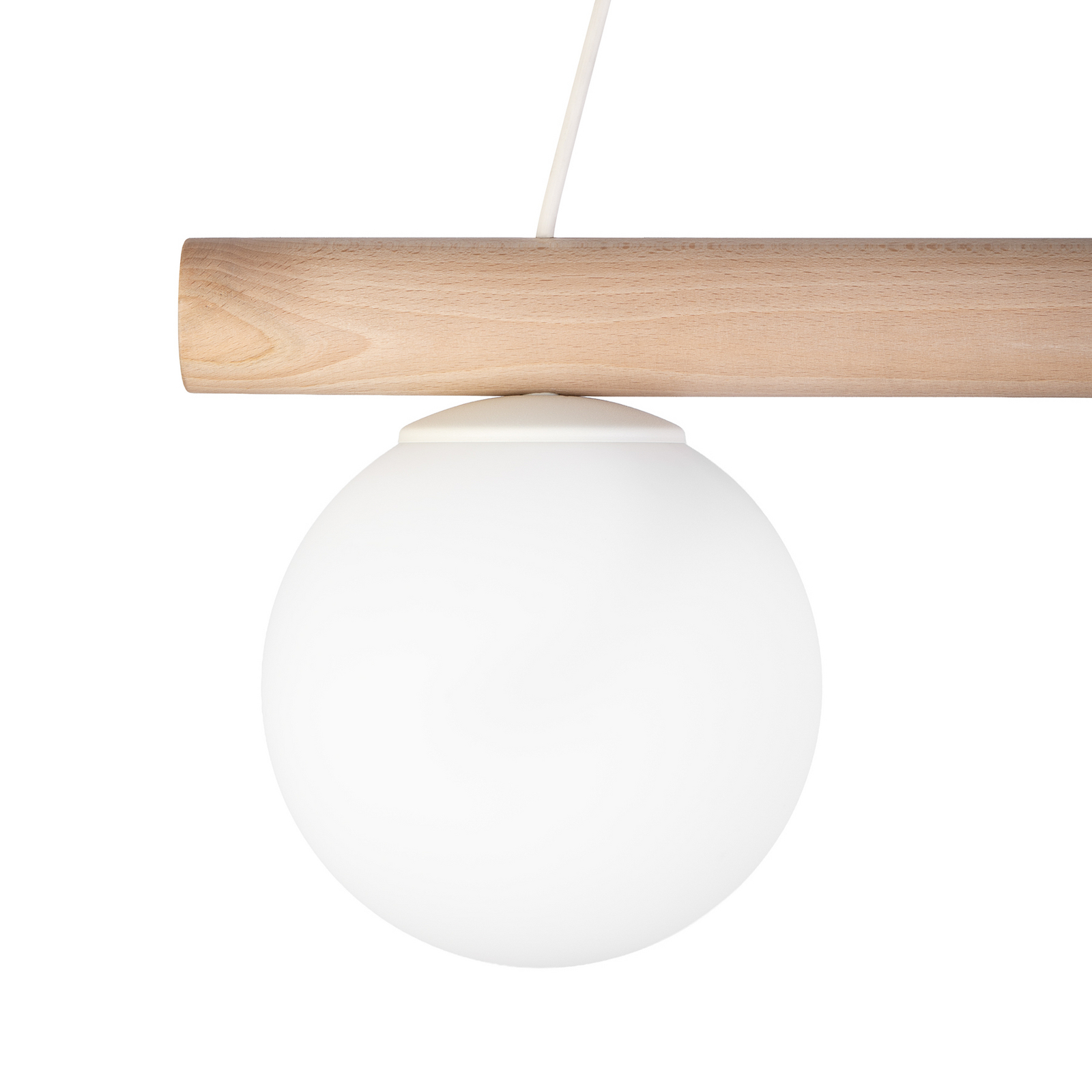 Suspension Woodstock, couleur sable, bois/métal, à 2 lampes