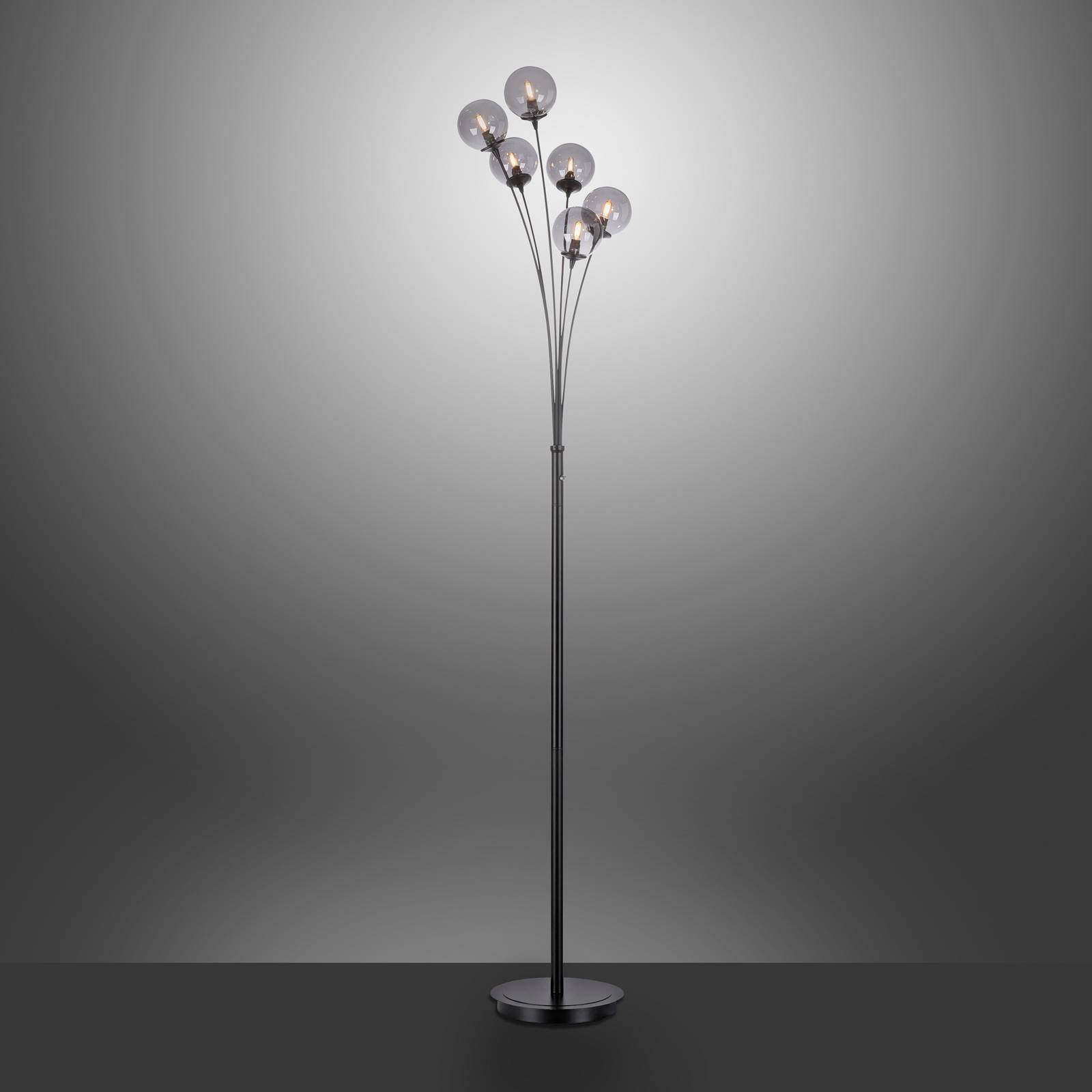 Paul Neuhaus Widow lampadaire LED 6 billes verre