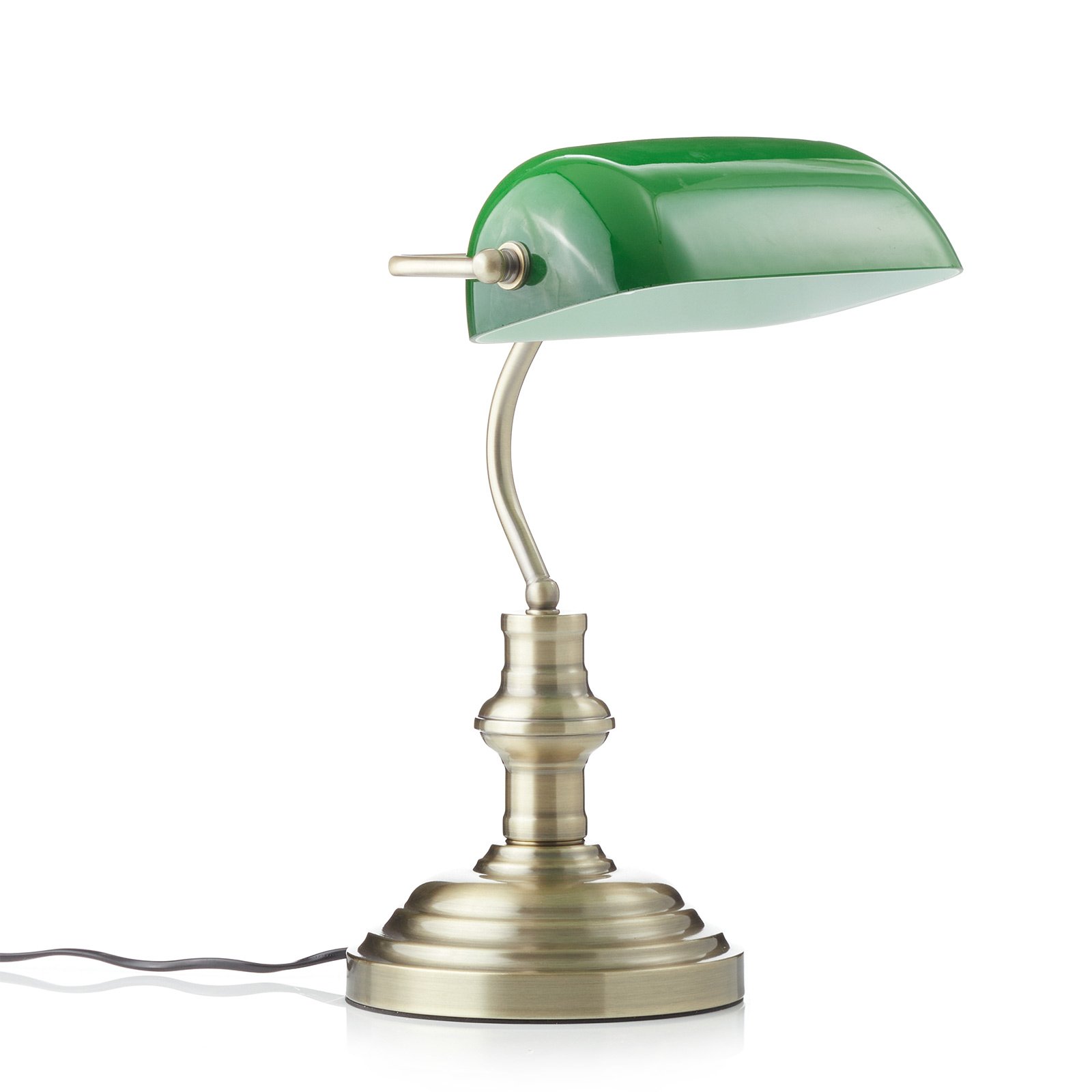 Klassisk bordslampa Bankers 42 cm, grön