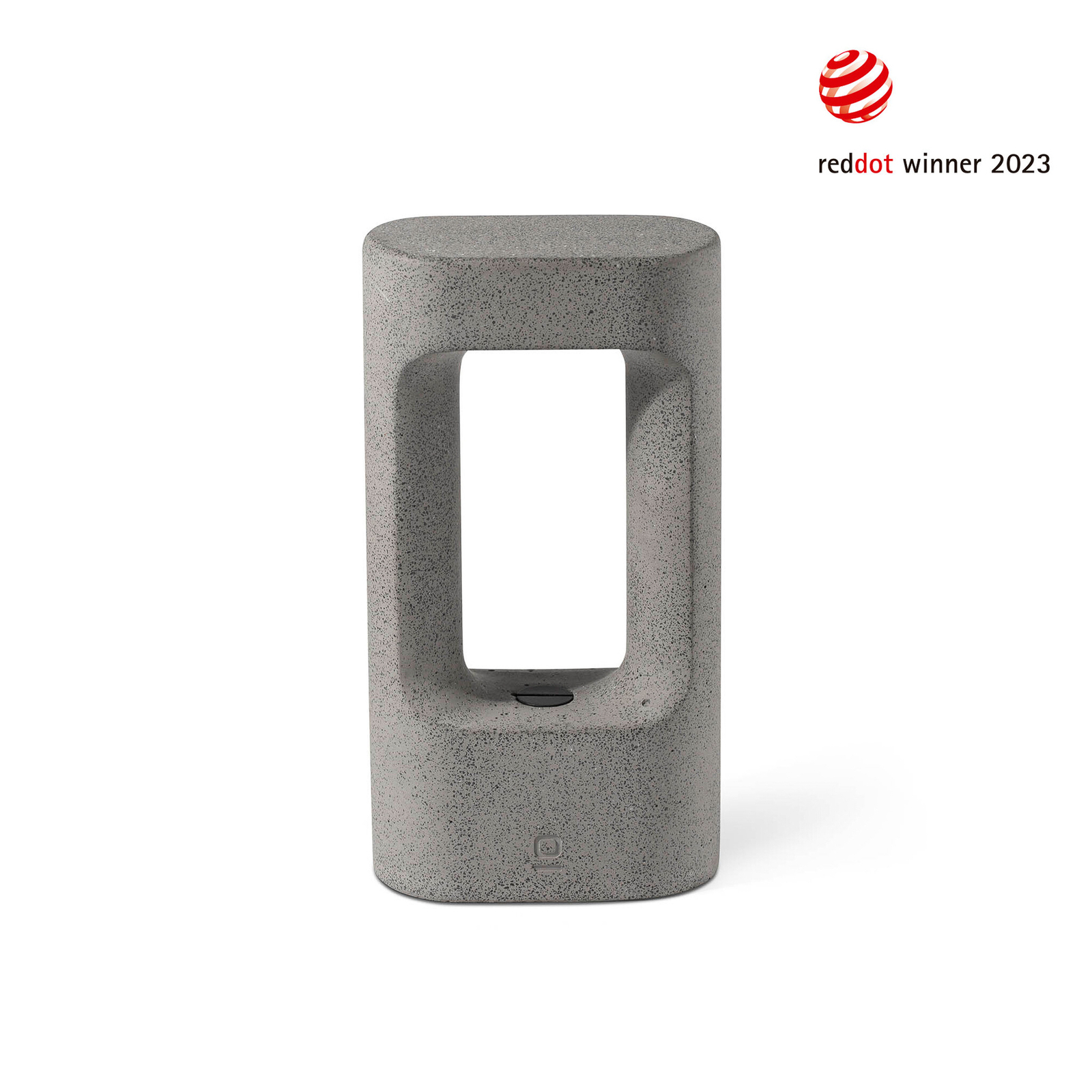 LED pedestal lamp Totem, grey, concrete, height 28.5 cm