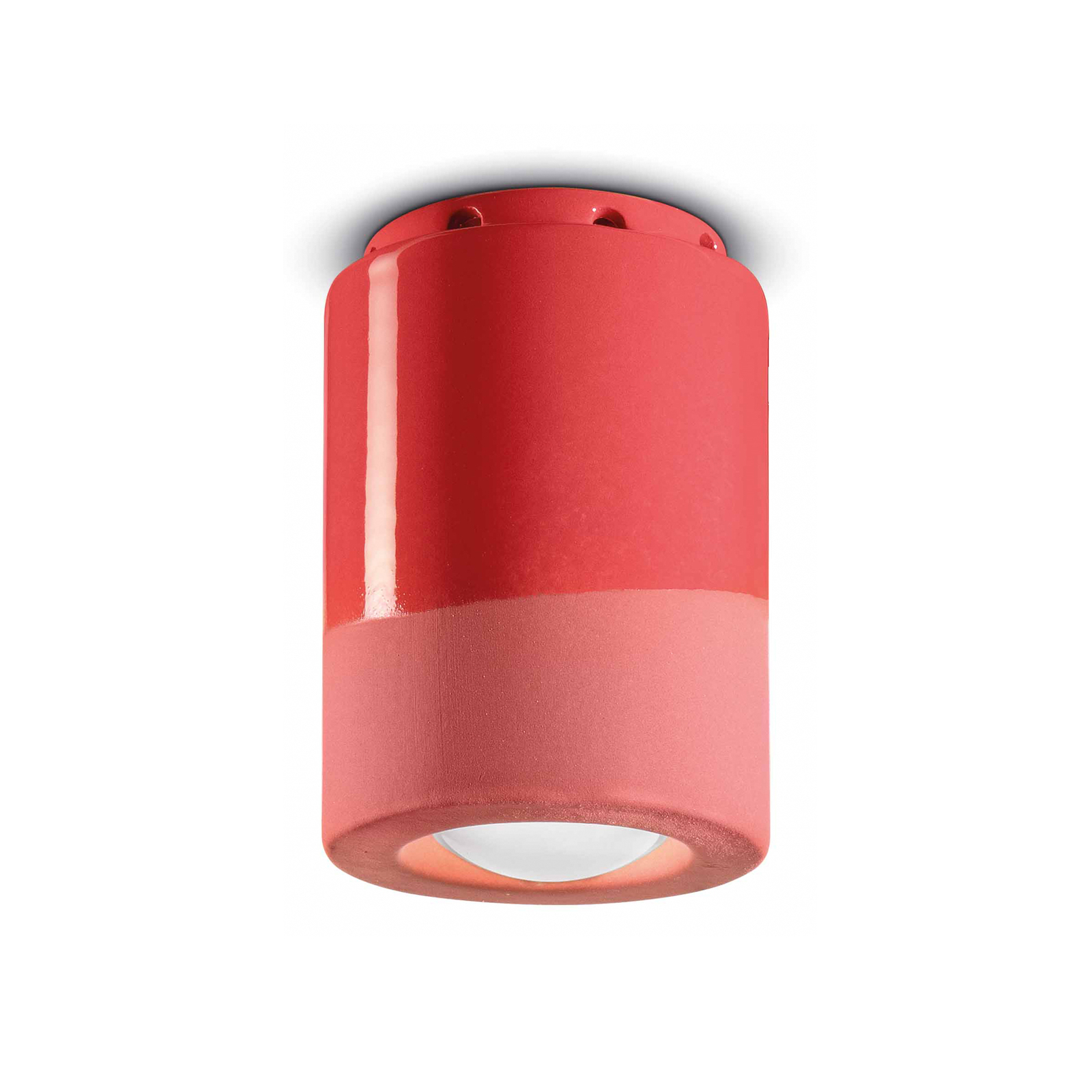 PI ceiling lamp, cylindrical, Ø 8.5 cm, red