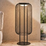 Lucande Korvyn LED floor lamp, black, height 80 cm, IP44