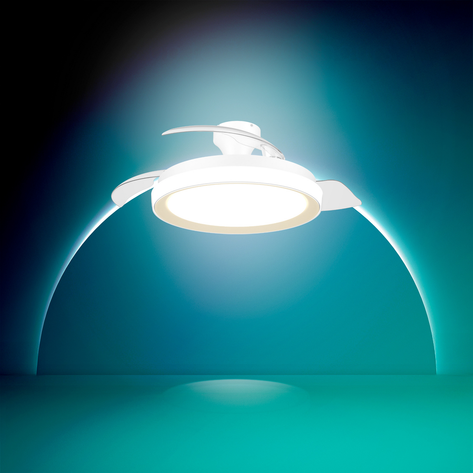 Wentylator sufitowy LED Philips Bliss, złoto-biały, cichy, CCT
