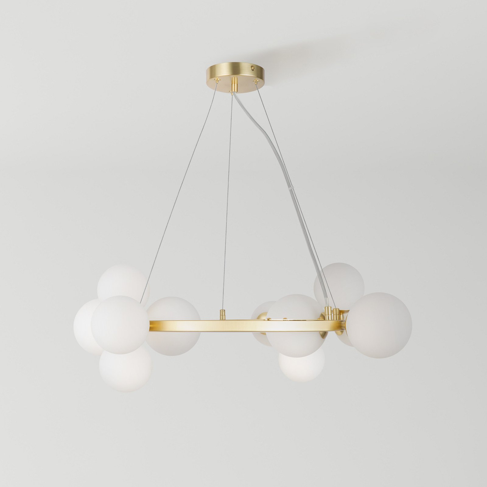 Maytoni pendant light Dallas, 11-bulb, gold colour/white