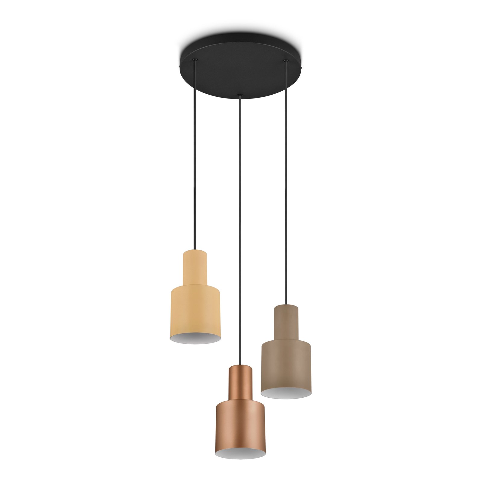 Hanglamp Agudo, meerkleurig, 3-lamps, rondel
