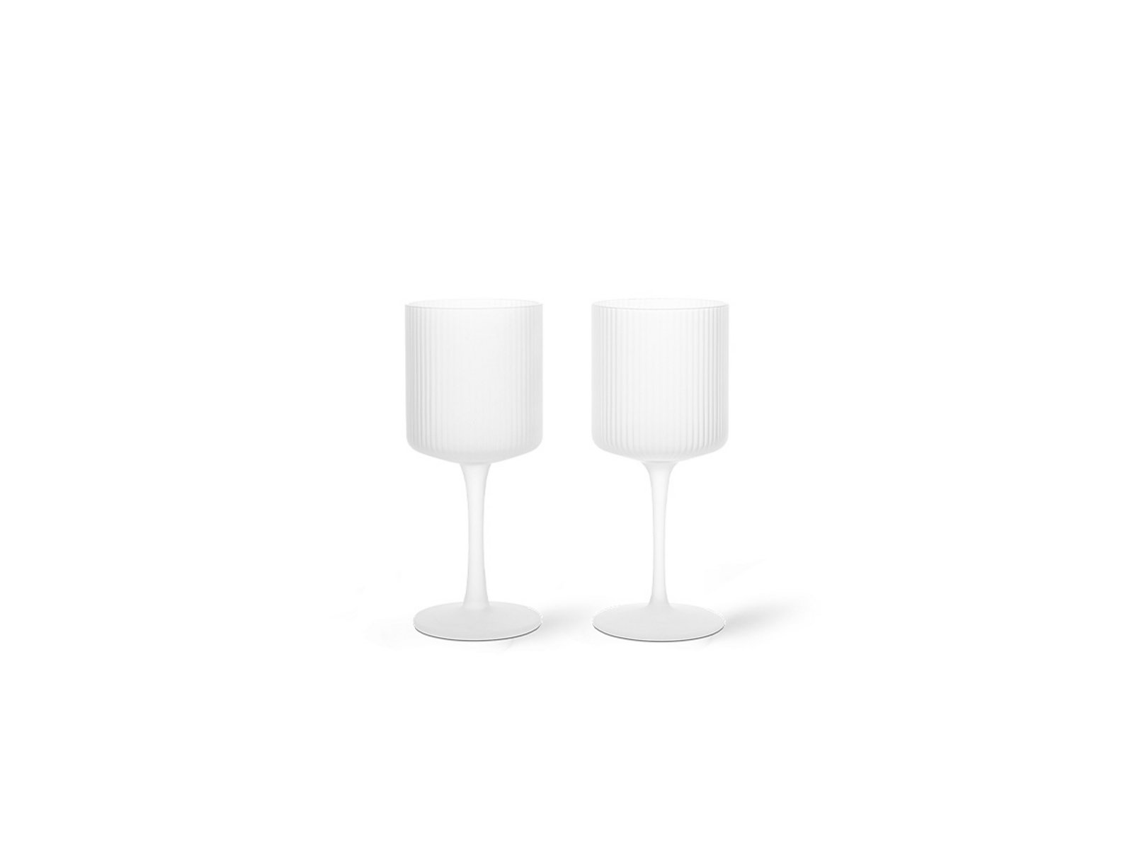 Ripple Alb Wine Glasses Set of 2 Frosted - ferm LIVING