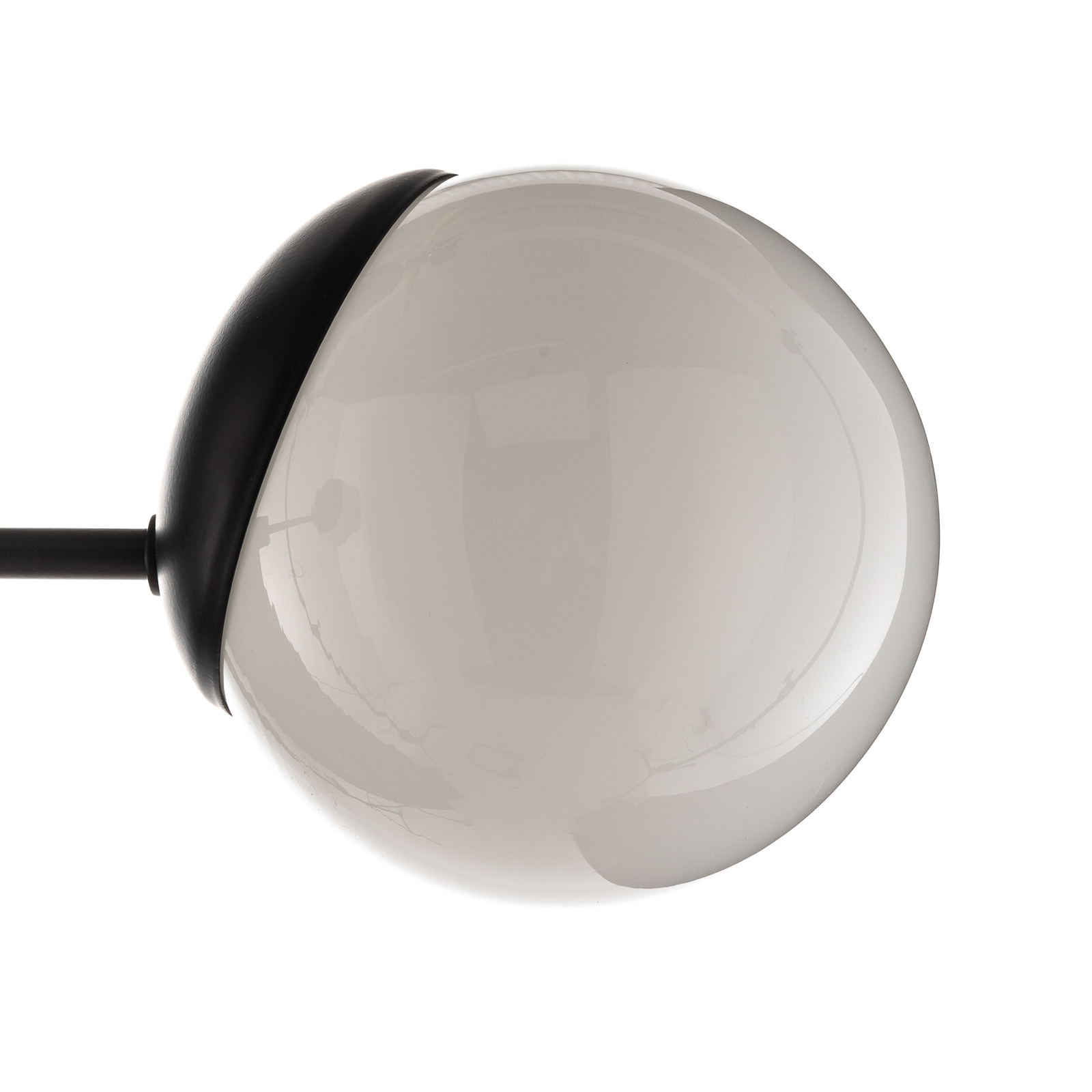 Sfera ceiling light 3-bulb semi-flush glass/black