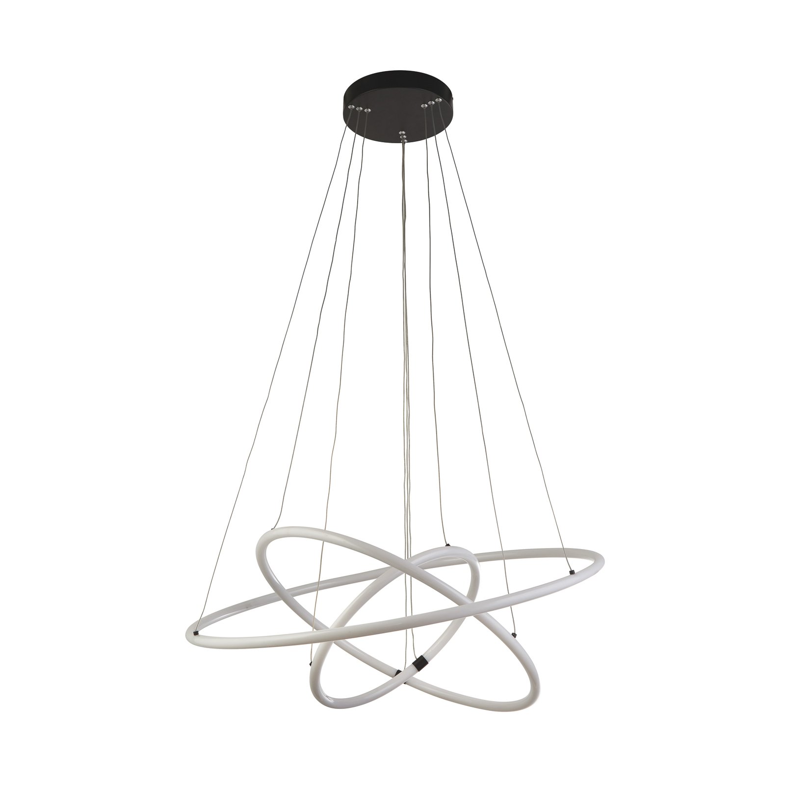 Hanglamp Revolve, 3-lamps, wit, acryl, dimbaar