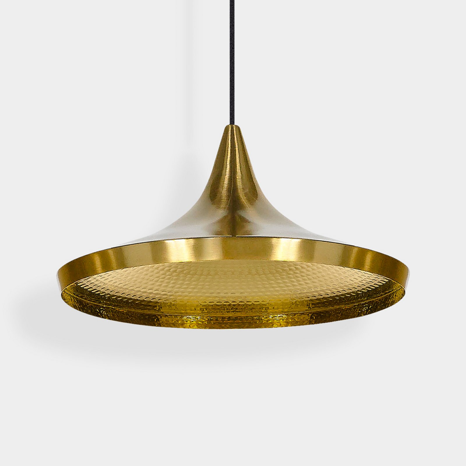 Tom Dixon LED-Hängelampe Beat Wide, weiß, Ø 36 cm, Messing