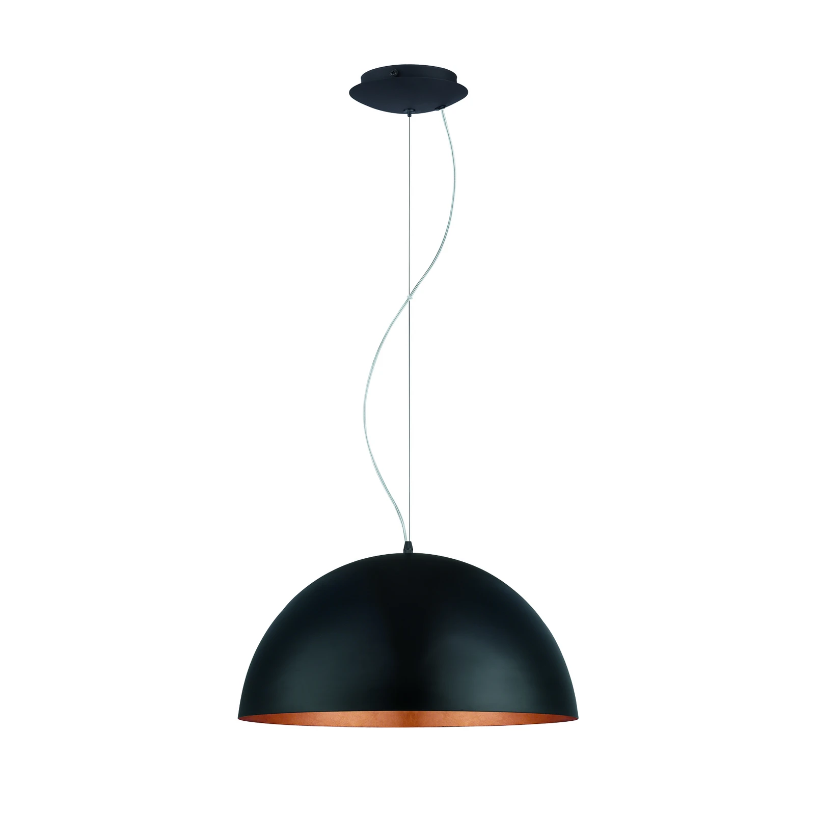 Gaetano 1 závěsné svítidlo, Ø 53 cm, černá/měděná, ocel