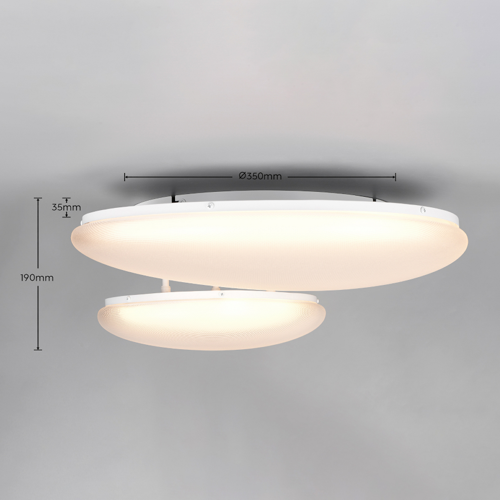 LED plafondlamp Ozera, lengte 67 cm, wit, kunststof, CCT, 2-lamps. LED plafondlamp Ozera, lengte 67 cm, wit, kunststof, CCT, 2-lamps.