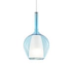 Lampada a sospensione Ideal Lux Kalique 1, blu, Ø 18 cm, plastica