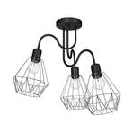 Jin plafondlamp, zwart/chroom, 3-lamps