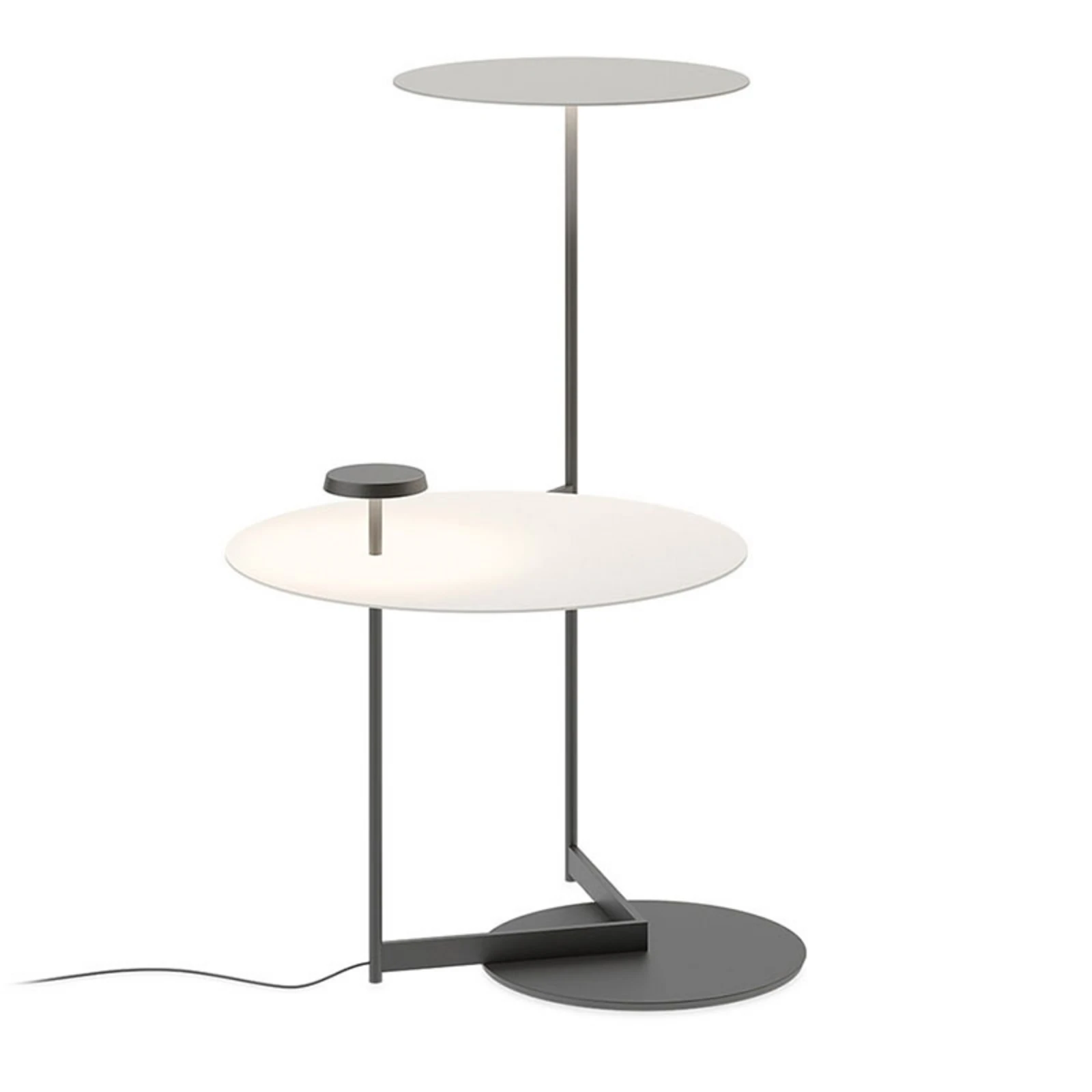 Vibia Flat LED-gulvlampe 90 cm grå L1, dimbar