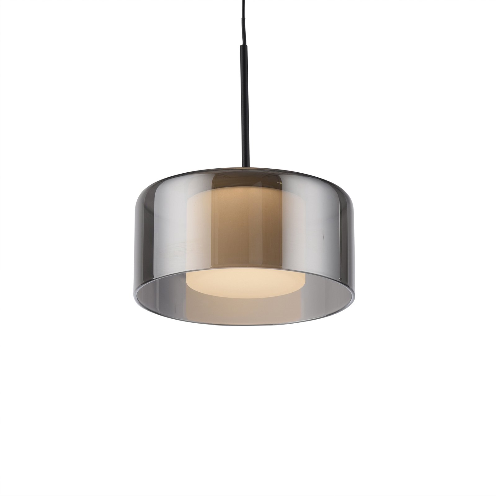 Paul Neuhaus hanglamp Rika, zwart, lengte 71 cm, glas