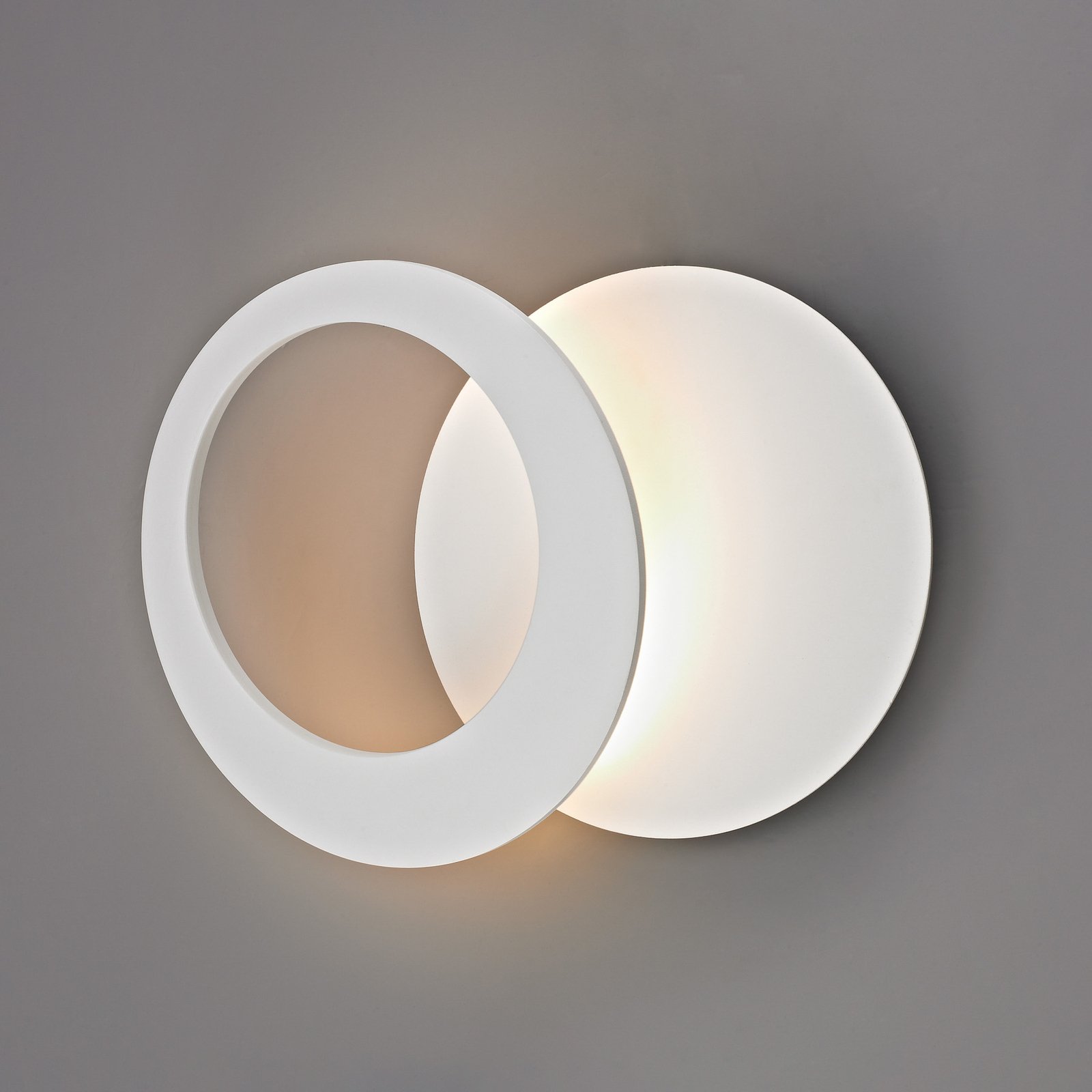 LED-vägglampa Toronto, vit, Ø 26 cm, aluminium, justerbar