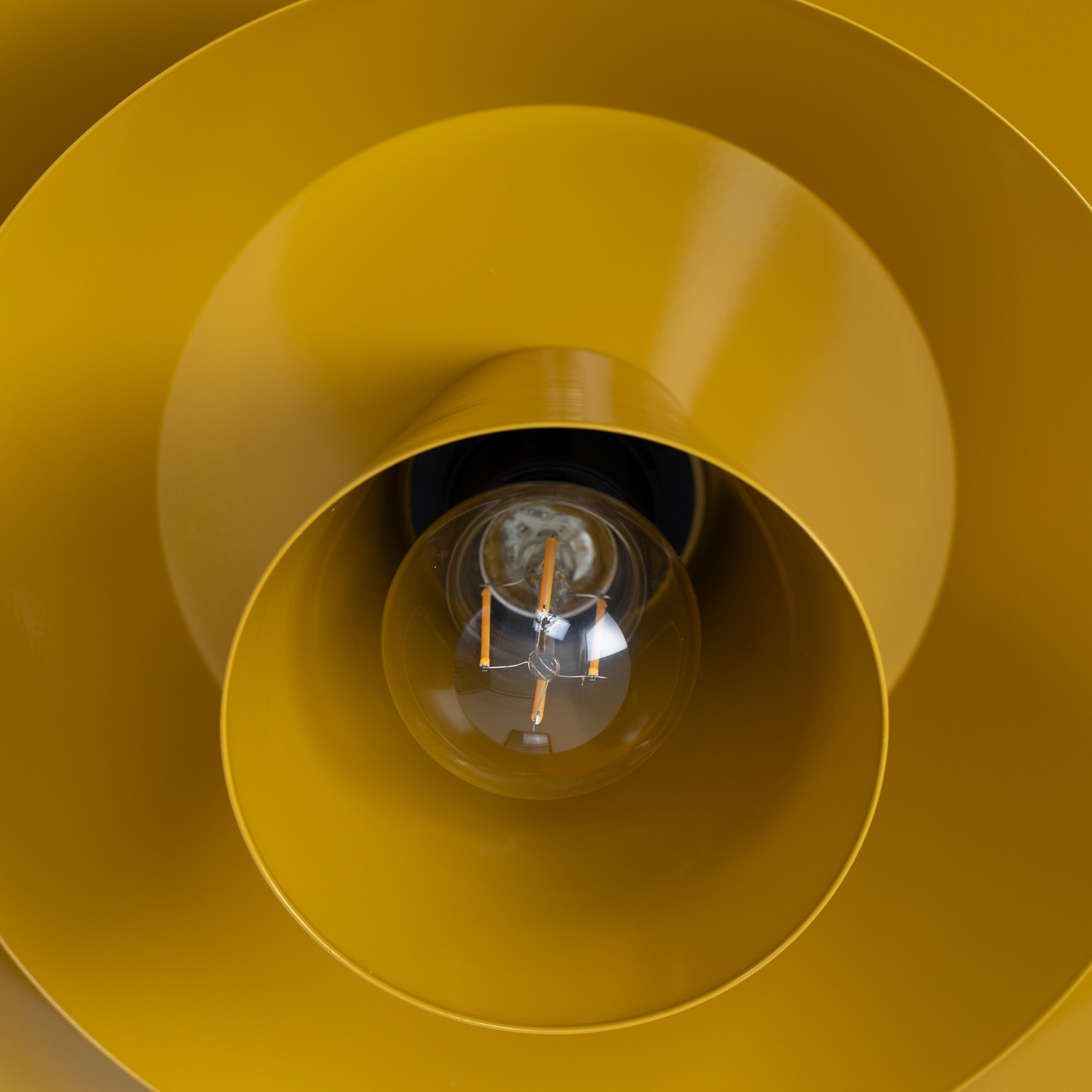 Plato ceiling light, mustard yellow, metal, Ø 38 cm, E27