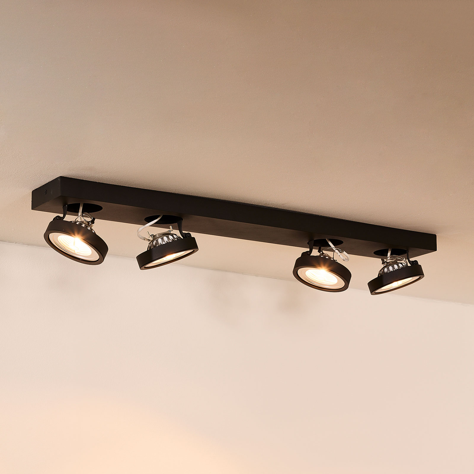 Lucide Nenad LED-takspot 4 lyskilder, gr? - Aluminium / gr? / sink