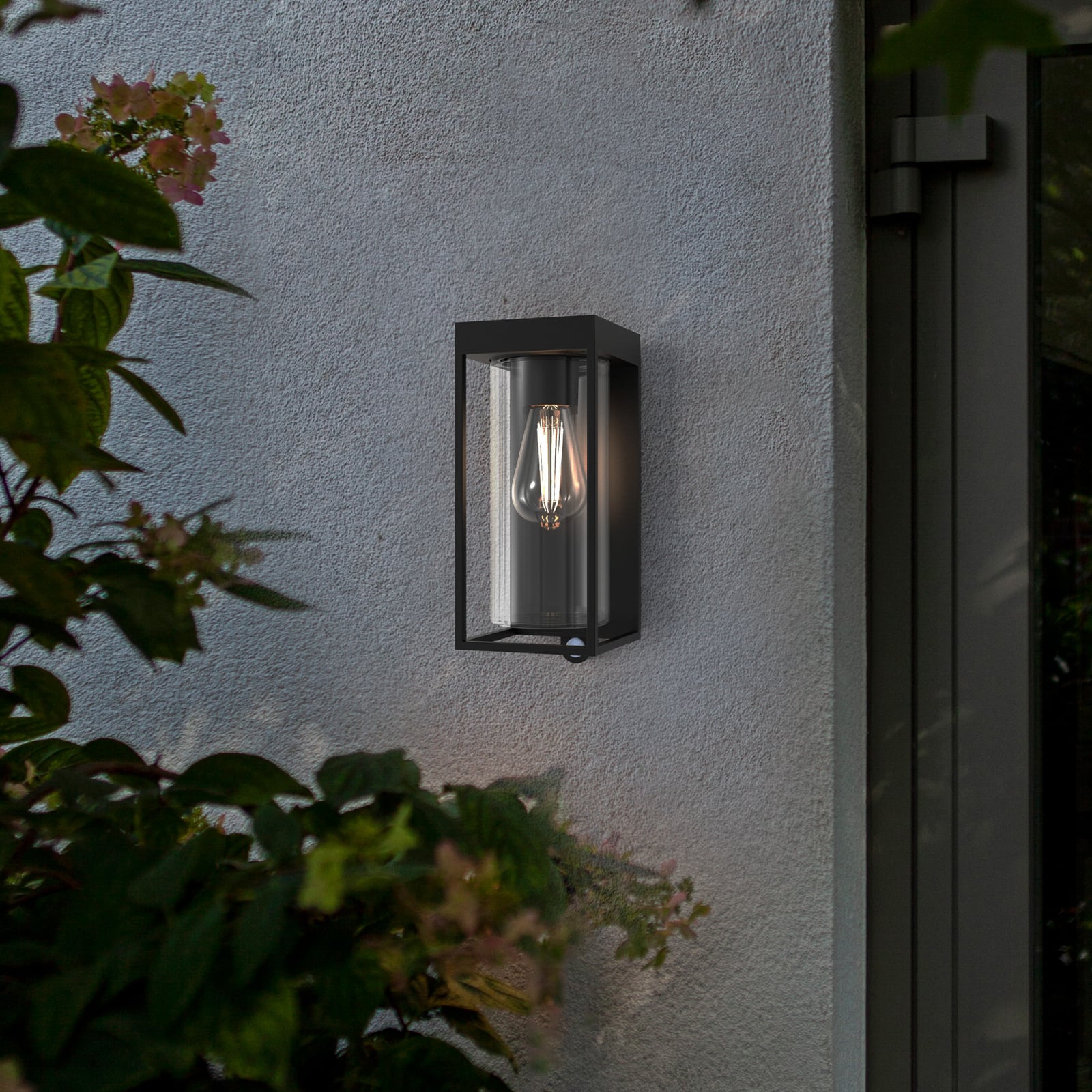 Applique d'extérieur solaire FLAIR, noire, 29 cm, avec capteur, IP44