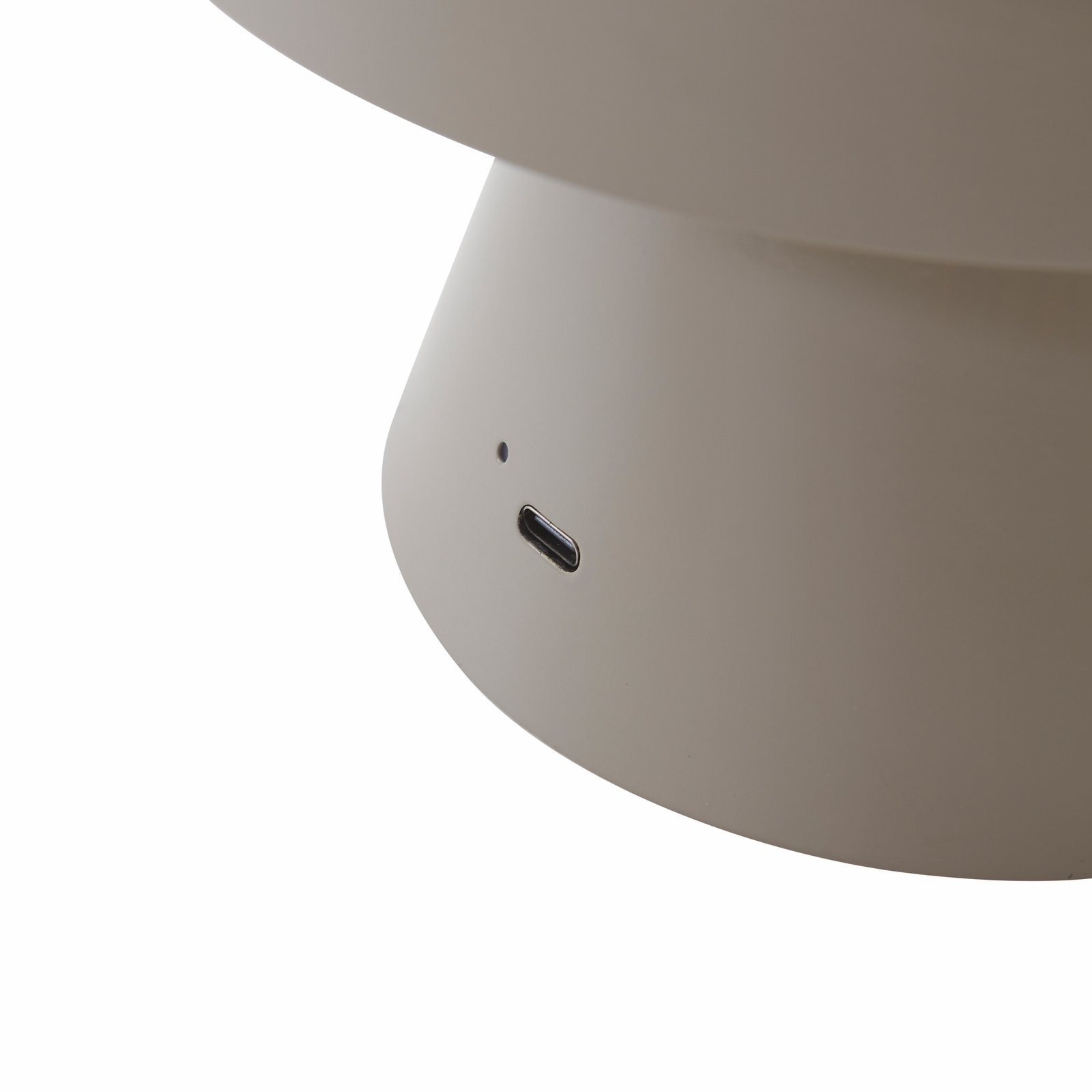 Lindby LED dobíjecí stolní lampa Nevijo, šedá, USB, dotykový stmívač