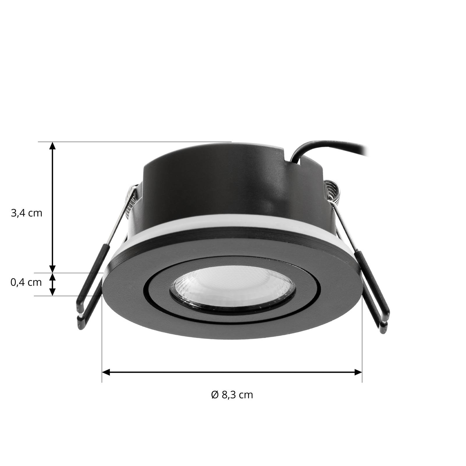 Arcchio LED downlight Eliar okrągły czarny CCT obrotowy