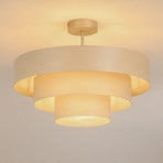 Trio ceiling light, grey-beige, metal