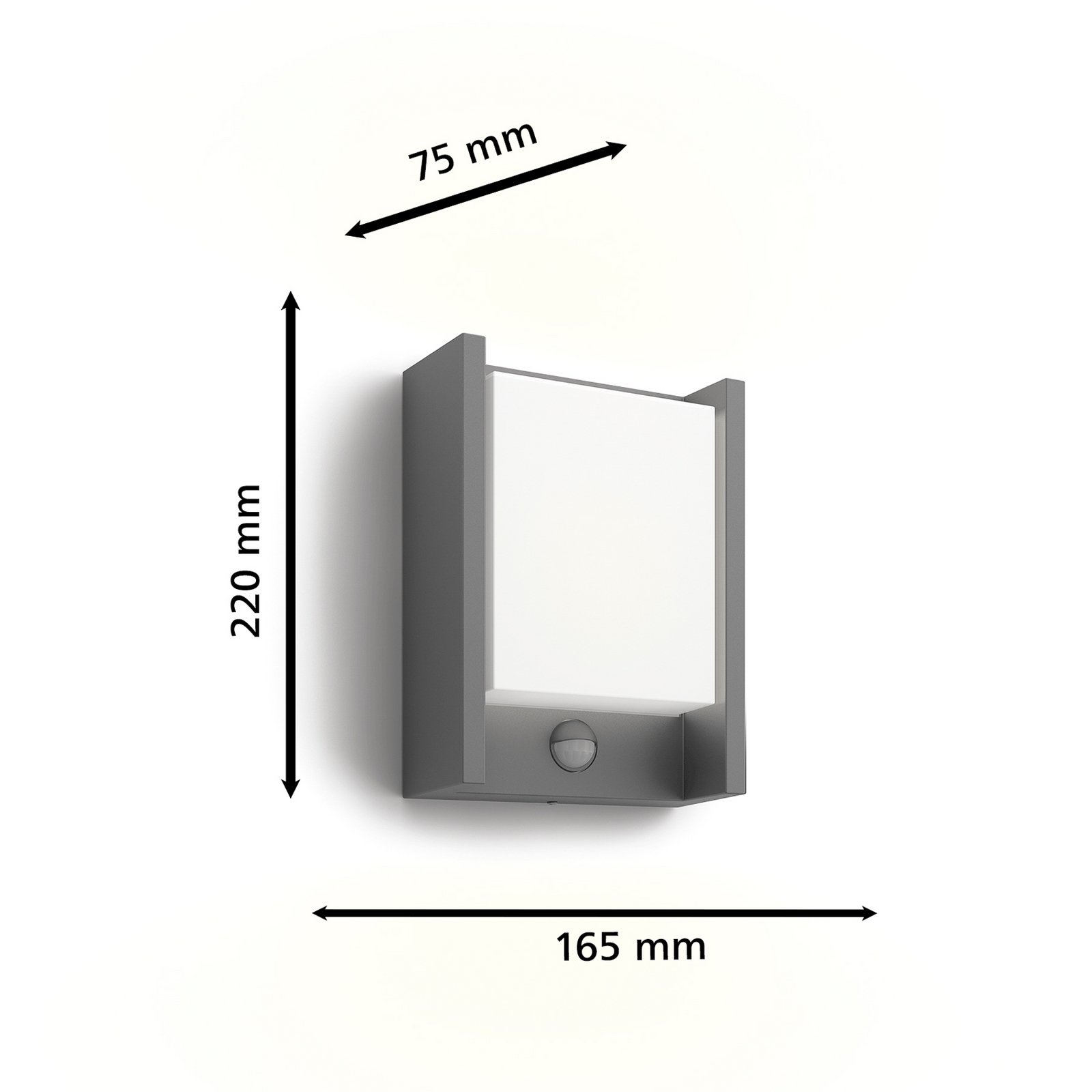 Philips LED стенна лампа Arbour UE, комплект от 2 броя, сензор, 2700 K