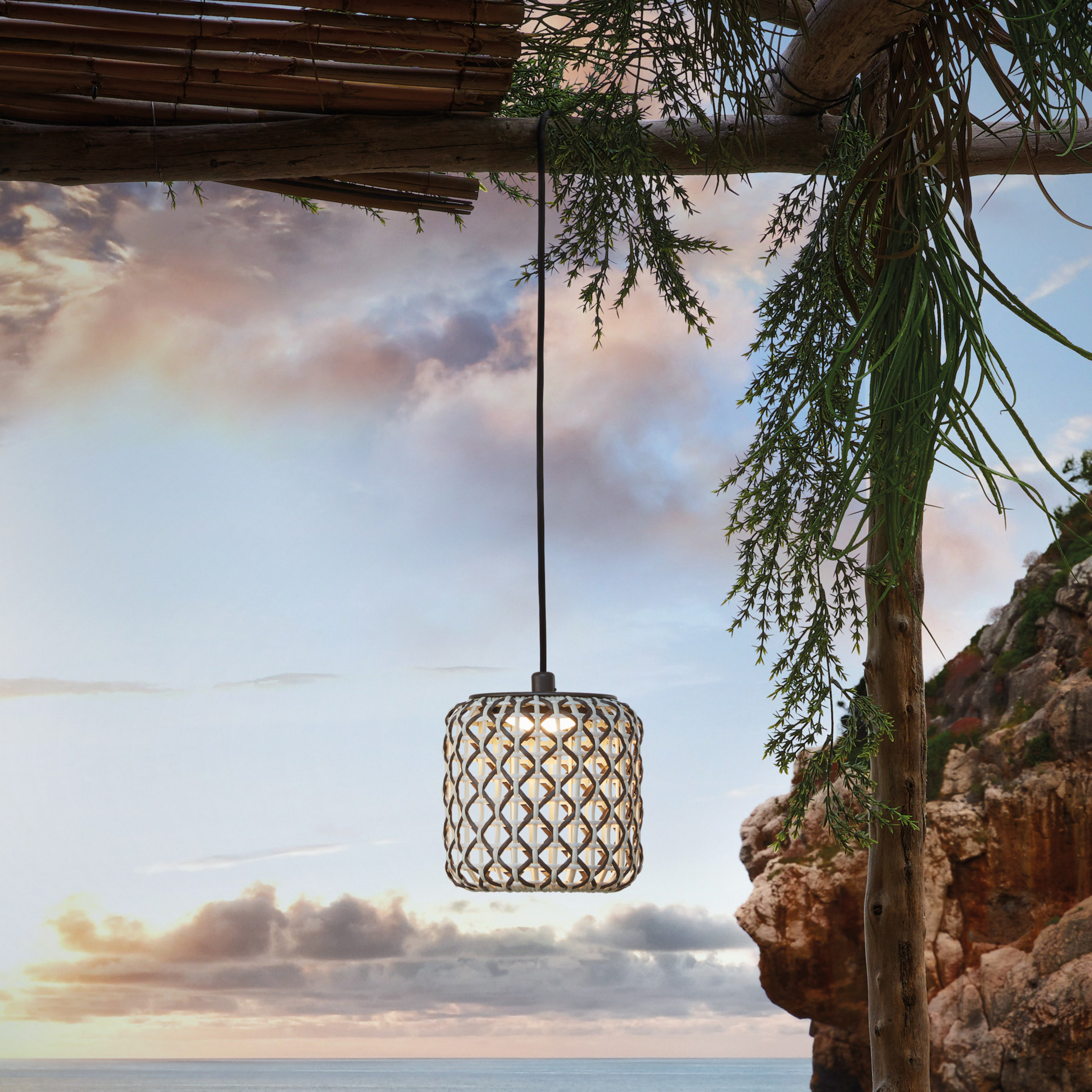 Bover Nans S/16/H suspension LED, prise, beige