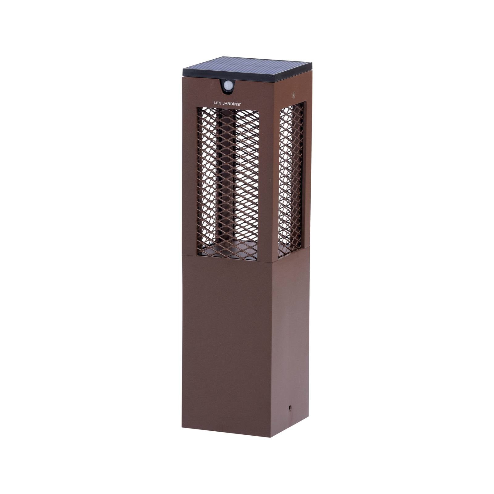 LED-Solar-Sockellampe Tradition Sensor Corten 40cm
