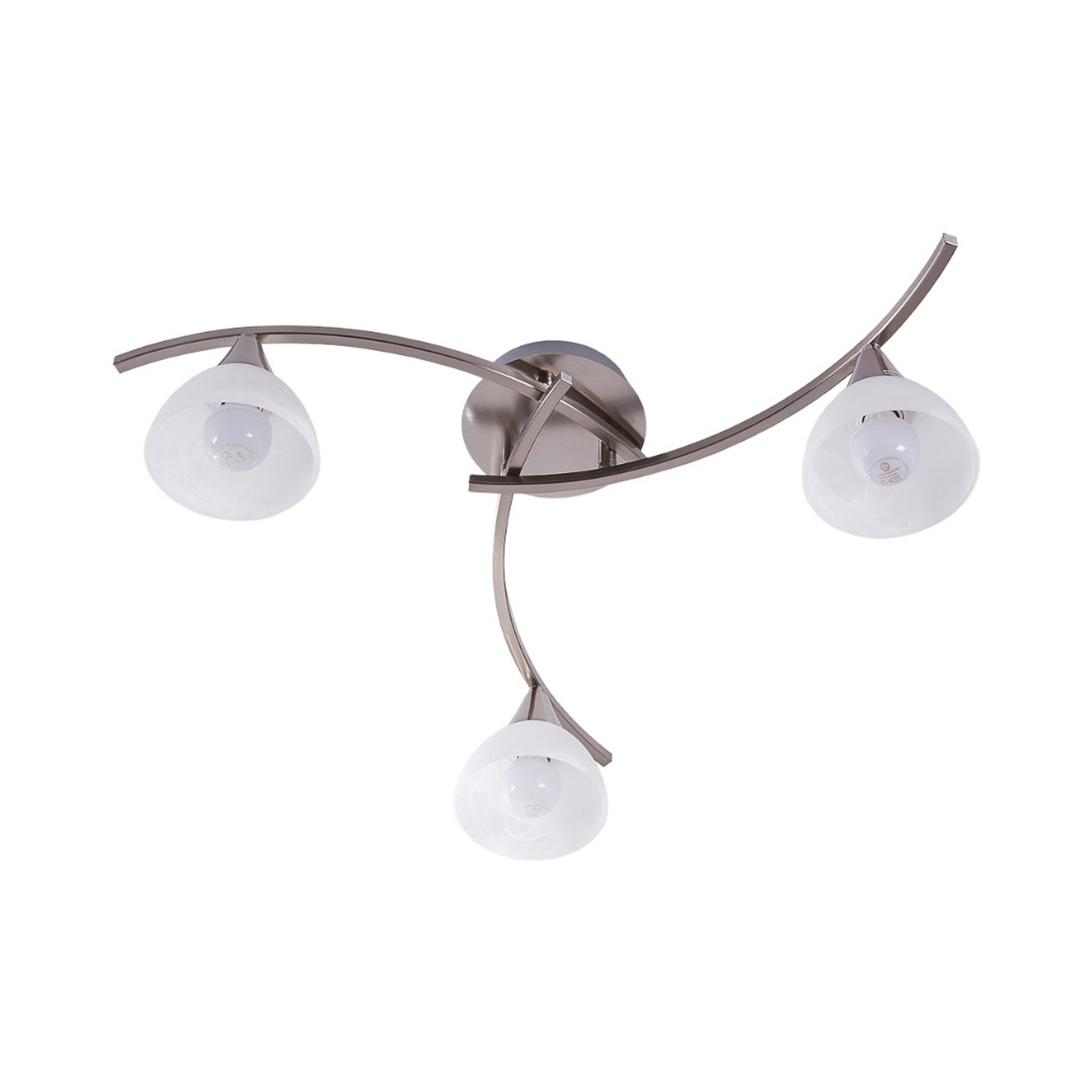 Della - Таванска лампа, матов никел, 3 светлини.
