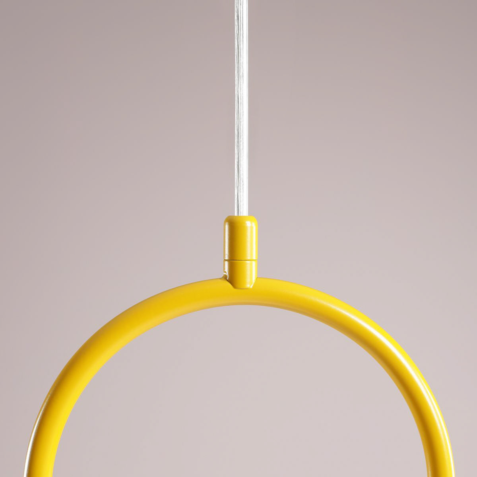 Suspension Dione, à 1 lampe, jaune moutarde/blanc
