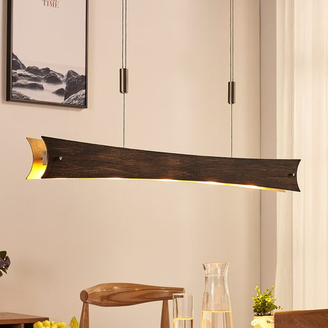 Dimmbare LED-Hängeleuchte Ebba, schwarz-gold