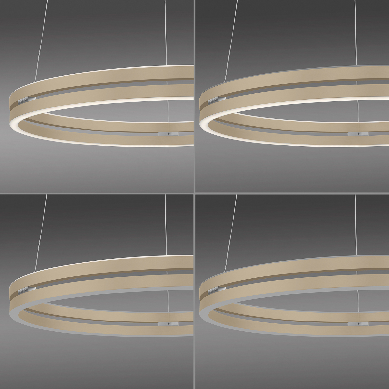 PURE LED-Hängeleuchte E-Loop bronze, Ø 70 cm, Aluminium, CCT