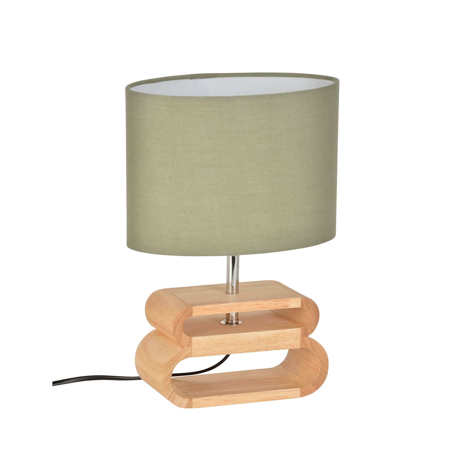 Lampada da tavolo Oslo bianco/legno chiaro, altezza 30 cm - COREP SAS