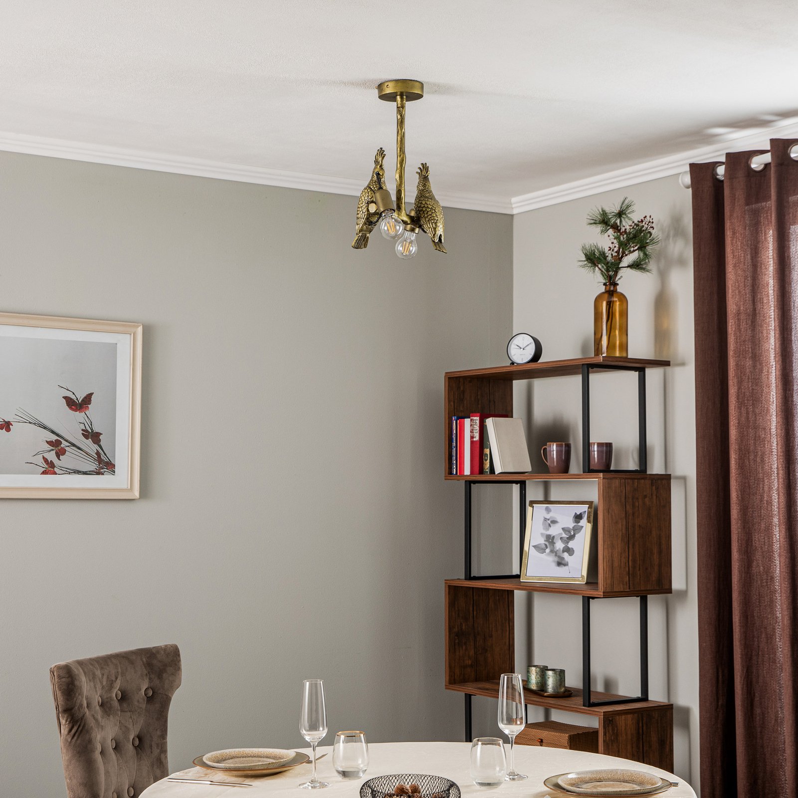 Nirvathia Parrot Taklampe Messing - Lindby Nirvathia Parrot Taklampe Messing - Lindby